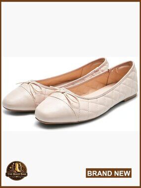 Round Toe Ballet Flats Comfort Bow Dressy Shoes for Daily Wear